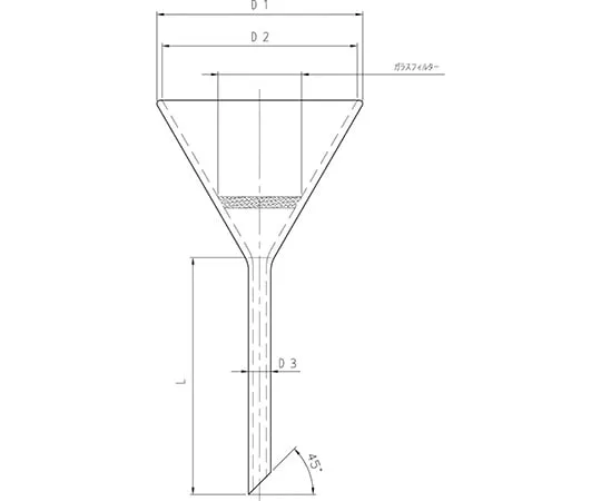 64-9047-65 Glass Filter Cone Funnel Type φ 20 Coarse 3784-451