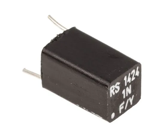 63-4560-23 RS PRO Polystyrene Capacitor 1nF 63V dc ±1% Tolerance Through Hole 7.5mm diameter 116-262