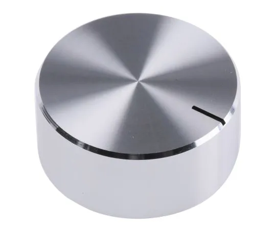 63-4635-77 RS PRO 32mm Silver Potentiometer Knob for 6.4mm Shaft Splined 499-955