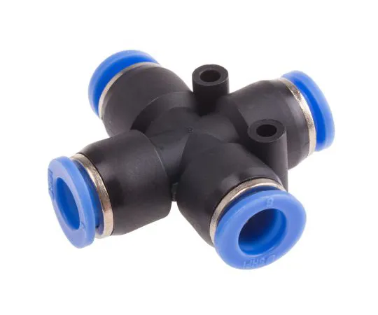 63-5178-02 Pneumatic Cross Tube-to-Tube Adapter Connection A 8mm, B 8mm, C 8mm, D8mm 916-0937