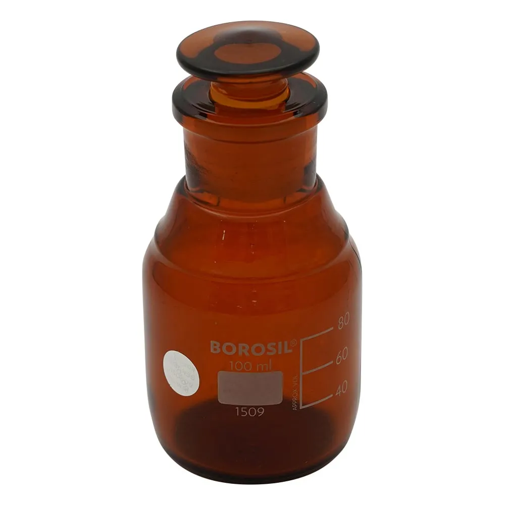 4-2783-01 Brown Reagent Bottle with Stopper (With Scale) 100 mL 1509016