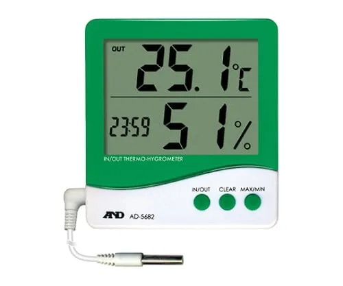 61-4673-13-56 Internal/External Thermo-hygrometer (with Clock) with English Calibration Certificate AD-5682