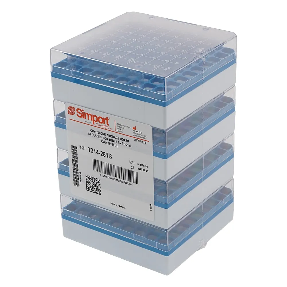 3-8636-01 Cryostorage Box Cryostore (TM) Blue 4 Pieces T314-281B