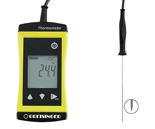 3-8566-03-20 Compact High Precision Thermometer, Φ1.5mm Ultra-fine Core Temperature Probe with Calibration Certificate G1730