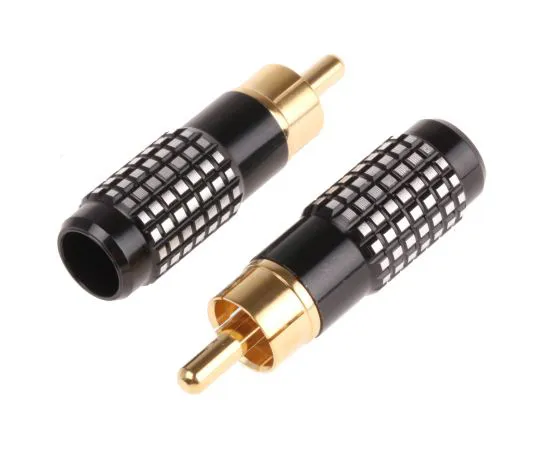 63-4616-71 RS PRO Black Cable Mount RCA Plug, Gold 410-993