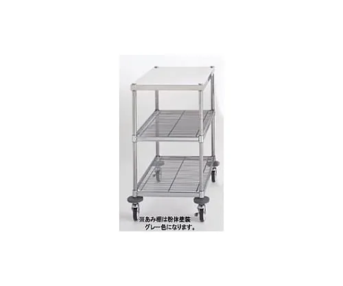 61-3806-18 Wagon for Standing Work (Shelf Board Upper Stage/Stainless Steel (SUS430)) D460 x W610 x H890mm W3B-P4606W