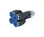 61-7639-34 Stainless Steel (SUS304) Fitting Branch Double Y R1/8 PRX4-01SUS