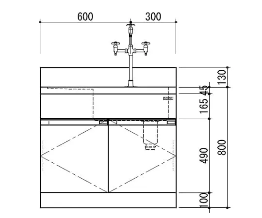 3-7746-01 Sink Stainless Steel (SUS304) 900 x 600 x 800mm DWE-960