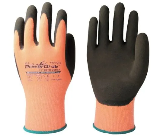 4-4527-01 Cold Protection Natural Rubber Coated Gloves PowerGrab Thermodex S 328-S