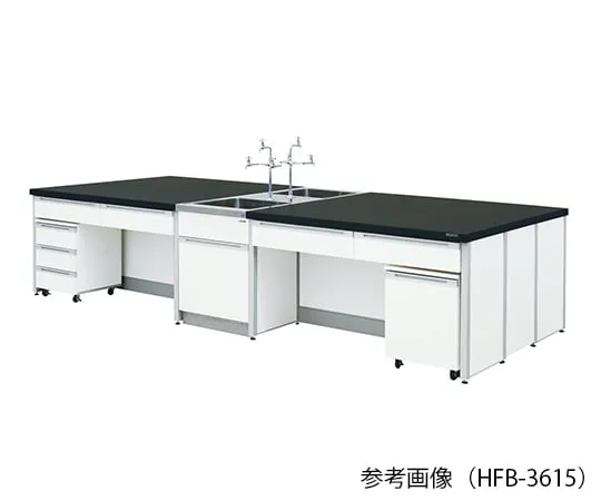 3-7858-01 Central Laboratory Bench (Frame Type) 2400 x 1200 x 800mm HFB-2412