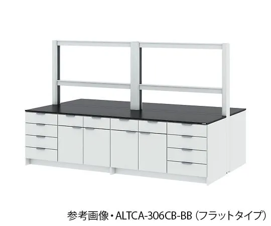 4-3428-01 Central Laboratory Table (Wood Cabinet Type/With Frame Unit) Chemical Type 1800 x 1650 x 850/1900 mm ALTCB-186CB-BB