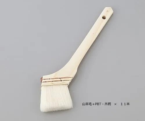 1-1638-61　［Discontinued］Brush Goat Hair, Wooden Handle 30mm 1 Box (11 Pcs)　439W