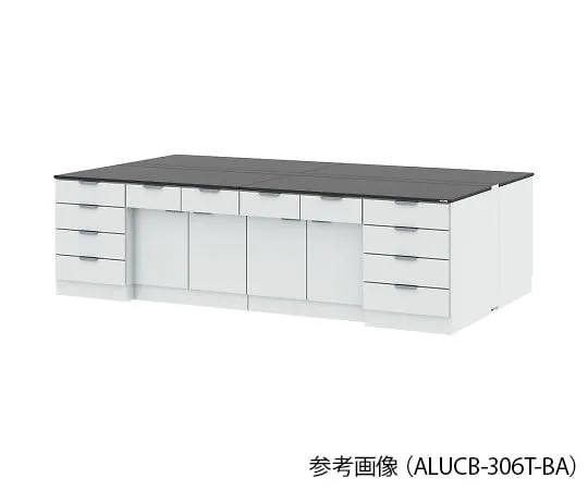 4-3426-01 Central Laboratory Table (Steel Cabinet Type) Chemical Type 1800 x 1650 x 850 mm ALUCB-186T-BA