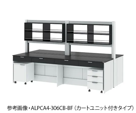 4-3390-01 Central Laboratory Table (with frame type/storage shelf unit) 1800 x 1650 x 850/1900 mm ALPCA3-186CB-BF