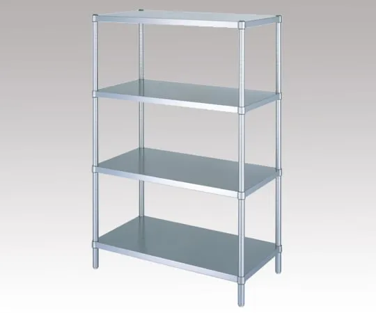 2-3612-01 Stainless Steel Rack (Stainless Steel (SUS304)), Flat Board Shelf 4 Stages Specification) 888 x 438 x 1800 RBN4-9045