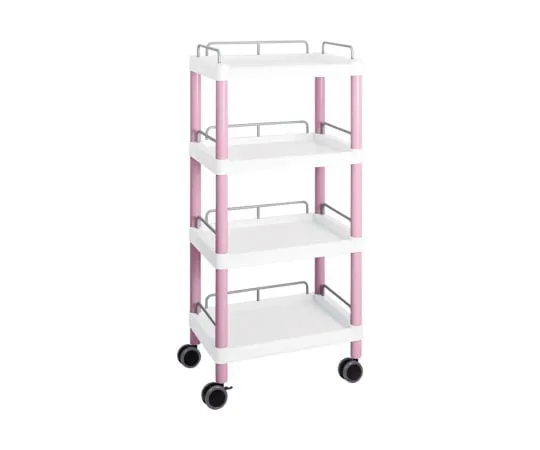3-6642-09 Mobile Easy Cart (Tall Type/Regular 31) Pink 4 Stages Wiith Guard Frame ME31J