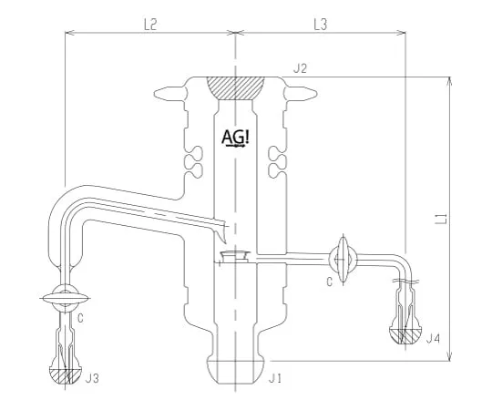 62-2109-55 Gas-Liquid Sampling Adapter Glass Cock 3586-HE