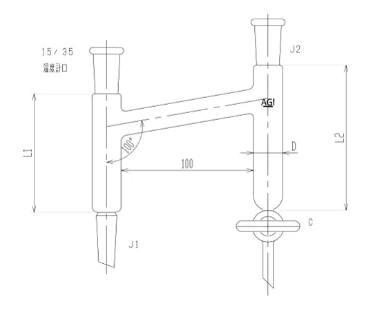 62-2110-19 Distilling Receiver PTFE cock 3648-10-1L