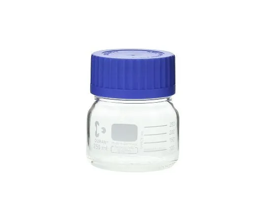 61-4411-91 Screw Cap Bottle Wide-Mouth with Blue Cap 250mL 017250-250A