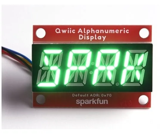 67-0421-88 SparkFun Qwiic Alphanumeric Display - Green COM-18566