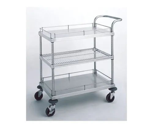 61-3797-61 W11 Type Service Wagon (Shelf Board, Column/Stainless Steel (SUS304)) D460 x W610 x H950mm W11A-S4606