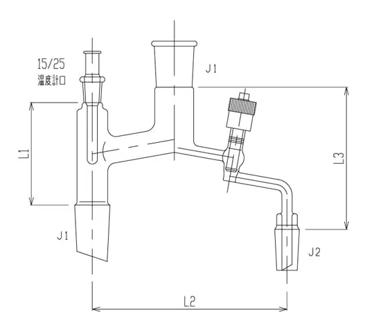 65-1839-13 Simple Separable with Greaseless Valve High Vacuum Greaseless Valve PTFE 24/40 19/38 3530-4L3L-V