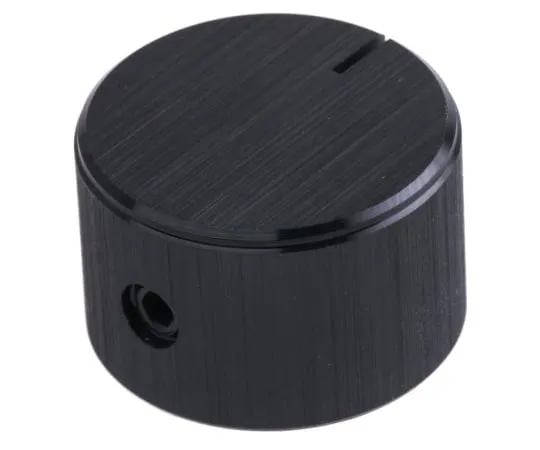 63-4635-65 RS PRO 22mm Black Potentiometer Knob for 6.4mm Shaft Splined 498-839