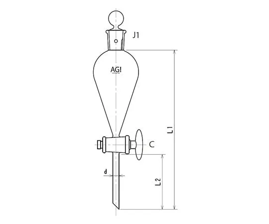 61-0186-17 Squibb Type Separatory Funnel Glass Cock 30mL 3708-30
