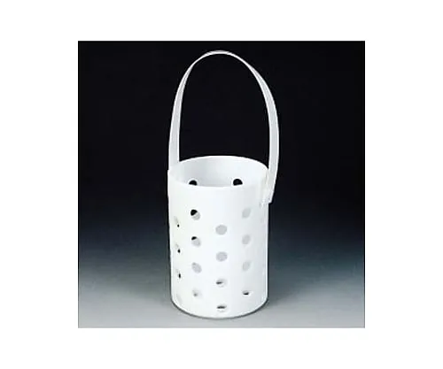 61-3534-31 PTFE Round Cleaning Basket 70φ x 98H NR1039-01
