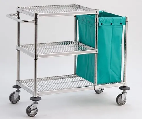 61-3800-24 Maid Wagon A Green (Shelf Board, Column/Stainless Steel (SUS304)) D460 x W910 x H890mm MWAB-S4609G