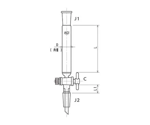 61-4711-97 Chromatography Column (Standard Taper Joint) (with PTFE Cock, Filter) 3826-10/300-3L