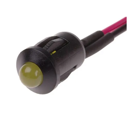 63-4585-92 RS PRO Yellow Indicator, 12 V dc, 8mm Mounting Hole Size, Lead Wires Termination 206-839