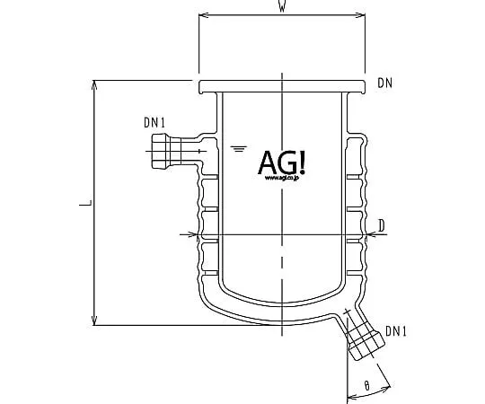 62-2096-78 Double Tube Separable Reaction Vessel with Media Baffle 15 A End Type 3008-0585A-M