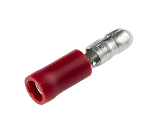 63-4641-38 RS PRO Insulated Male Crimp Bullet Connector, 0.5mm² to 1.5mm², 22AWG to 16AWG, 4.3mm Bullet diameter, Red 534-301