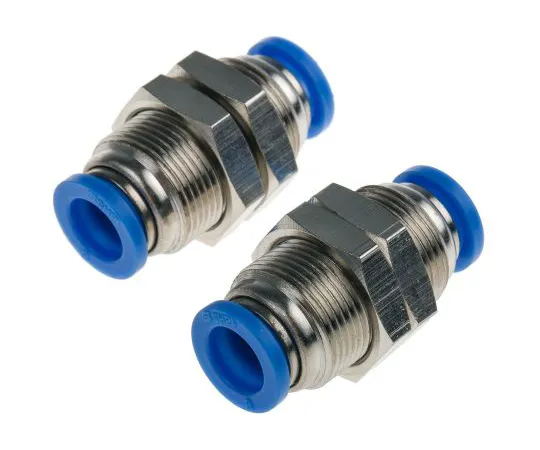 63-5177-90 RS PRO Pneumatic Bulkhead Tube-to-Tube Adapter Straight Push In 8 mm to Push In 8 mm 916-0827
