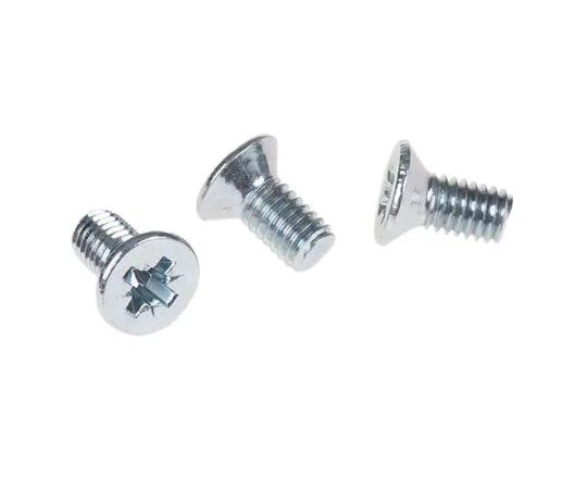 63-4644-92 RS PRO, M6 Countersunk Head, 12mm Steel Pozidriv Bright Zinc Plated 553-504