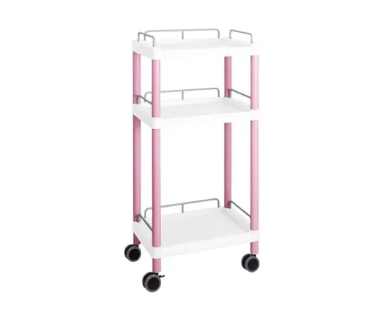 3-6642-07 Mobile Easy Cart (Tall Type/Regular 31) Pink 3 Stages Wiith Guard Frame ME31G