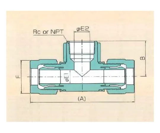 62-7093-62　［Discontinued］USL/XSP Fitting Fimail Branch (Millimeters) 4φ x PT 1/4 00N-116-01　00N-116-01