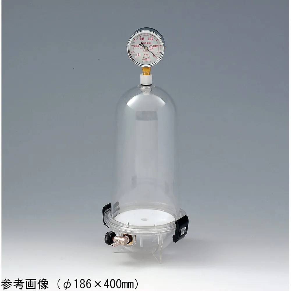 2-5090-05 Vacuum Gauge Attachment For Small Vacuum Pot (top) with Valve And Vacuum Gauge Phi 186 x 400 mm MVP-100HV