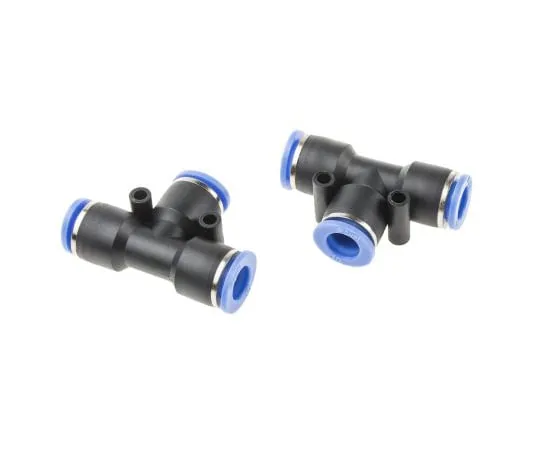 63-5177-97 RS PRO Pneumatic Tee Tube-to-Tube Adapter, Push In 10 mm x Push In 10 mm x Push In 10 mm 916-0906