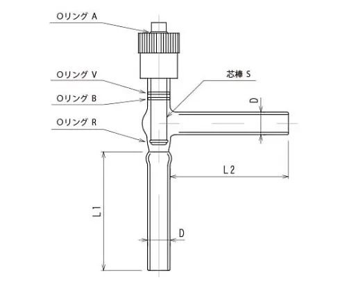 61-4719-39　［Discontinued］High Vacuum Greaseless Valve L Type (Angle Type) Only Glass Part　2226-8LB