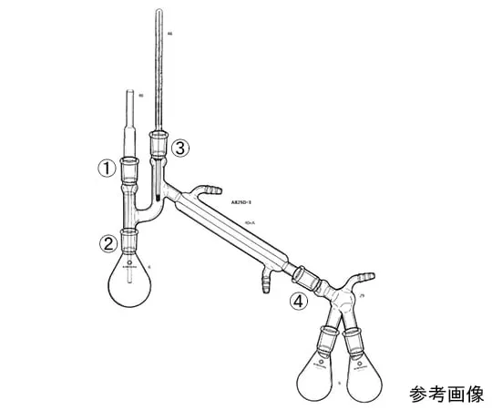 64-1060-73 Liebig Distillation apparatus with K-Shaped tube AB25D-3-1