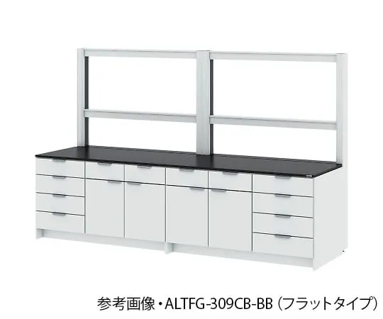 4-3441-01 Side Laboratory Table (Wood Cabinet Type/With Frame Unit) Chemical Type 1800 x 900 x 850/1900 mm ALTFH-189CB-BB
