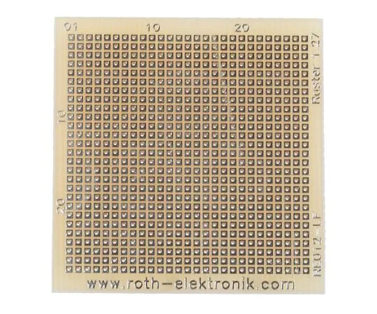 63-5167-18　［Discontinued］RE012-LF, Single Sided Matrix Board FR4 with 27 x 27 0.45mm Holes, 1.27 x 1.27mm Pitch, 39.37 x 38.1 x 1.5mm　RE012-LF