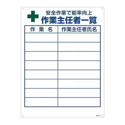 61-3385-54 Sign For Duties Of Operation Chief Efficiency Improvement By Working Safely List Of Operation Chiefs Job-511 49511