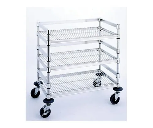 61-3800-04 W20 Type Stainless Steel Wagon (Shelf Board, Column/Stainless Steel (SUS304)) D460 x W610 x H890mm W20A-S4606M