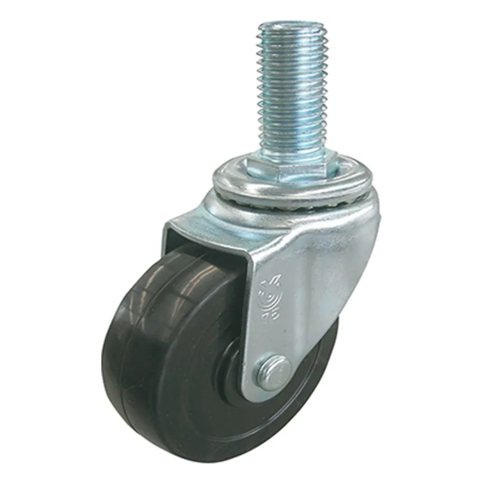 3-9709-01 Swivel caster screw-in type (Material:Rubber)(Model No.ST-50RH-M12×35)(Product code:65001) ST-50RH-M12×35