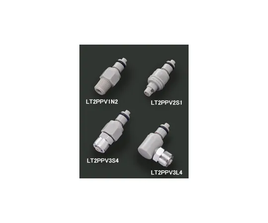 62-0855-44　［Discontinued］Quick Coupling Thin Diameter 2P Series Made Of PP Plug: with Valve 1/8" Flow For 2 x 3 mm Soft Tube　LT2PPV2S1