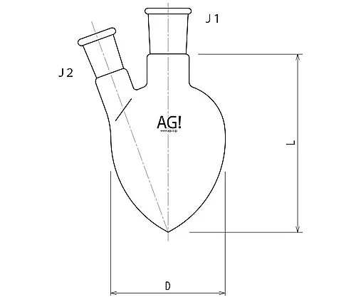 61-3626-85 Semi-Micro 2 Neck Pear-Shaped Flask 25mL 15/20・15/20 3232-025-1M1M