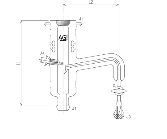 65-1839-52 Vapor Phase Sampling Adapter B Glass Cock 35/25 230 mm 3582-HE-R